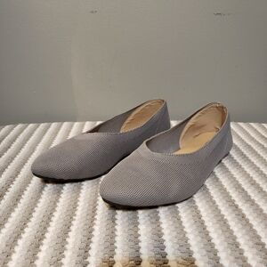 Ataiwee‎ Women’s Gray Knit Ballet Flats Size 11 Slip-On Comfort Shoes